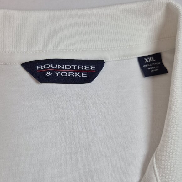 Roundtree Yorke Heritage Collection Polo Shirt White short Sleeve Size XXL (32) - Picture 5 of 11